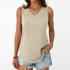Женская мода повседневная облегающая безрукавка с V-образным вырезом футболка топ