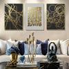 Abstract Black Gold Line Canvas Painting Nordic Minimalist Geometric Wall Art Posters and Prints Modern Home Decor Living Room