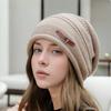 Универсальная шляпа с широкими полями, бархатная шляпа, осенне-зимняя утолщенная вязаная шапка, женская теплая шерстяная шляпа