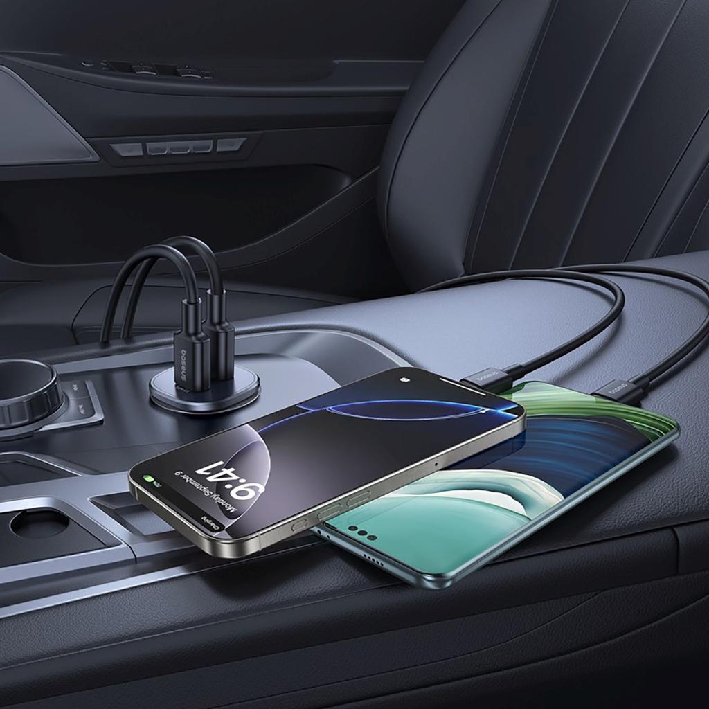 Car charger 2 x USB-C 30W - black