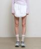 General Idea Sheer Shirred Layered Elastic Skirt [White] / Gf1Lsk508