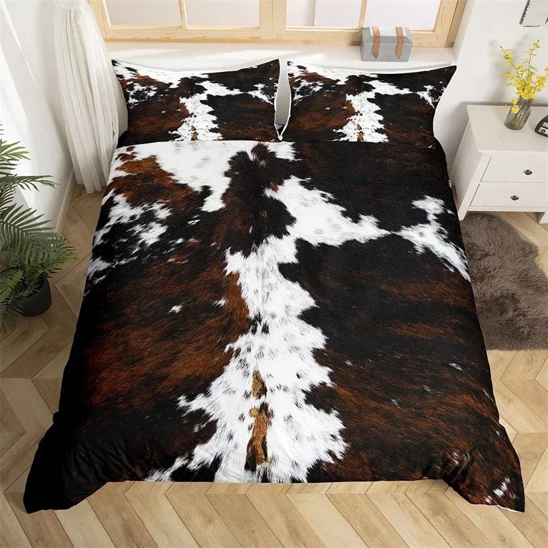 Пододеяльник с изображением животных из фермерской кожи King Microfiber Cowhide Printed, комплект постельного белья в стиле пэчворк для детей, мальчиков и девочек