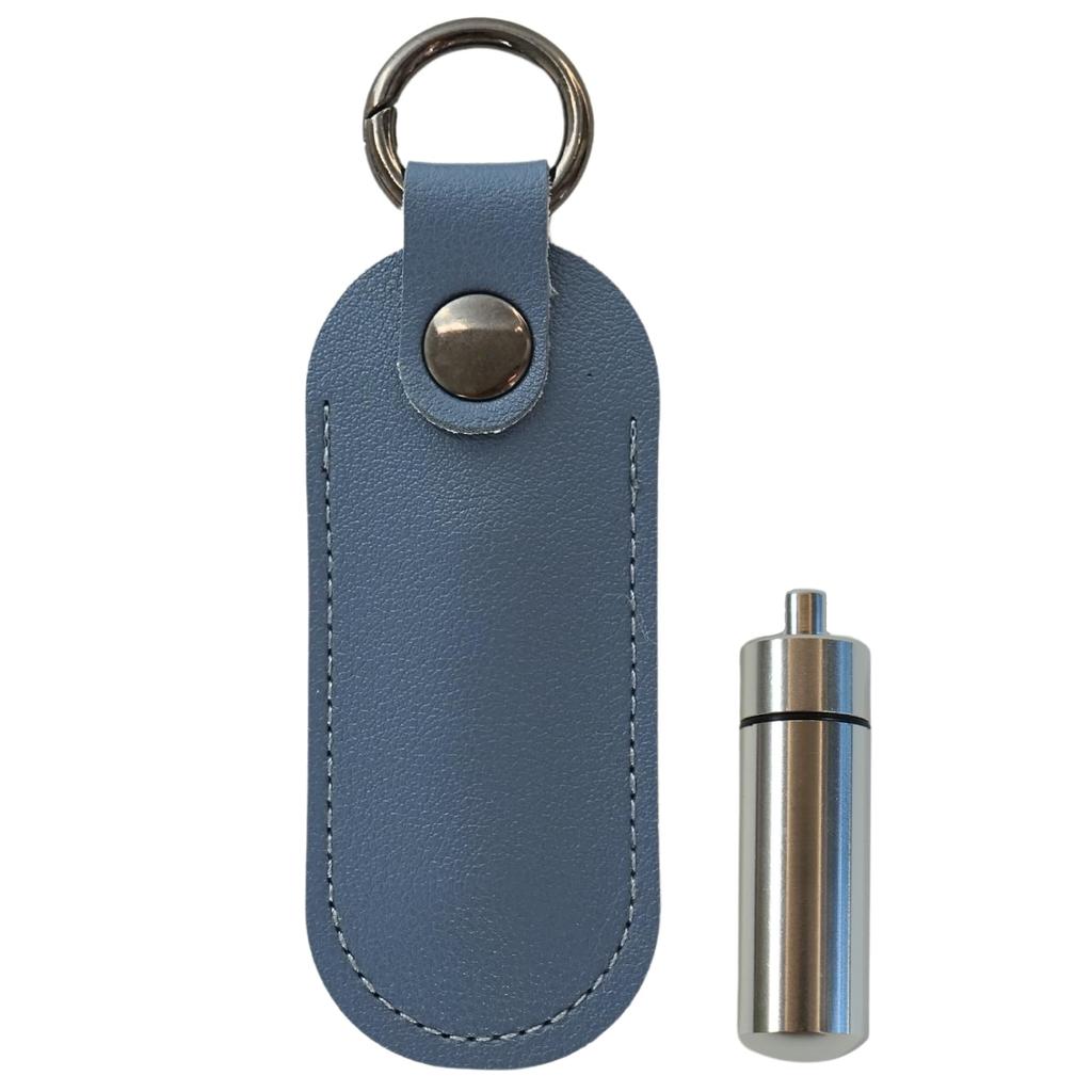 FUWAMORI Cremation Capsule Leather Cover, Cremation Pendant Protective Case, Keychain, Memorial Pendant, for Divided Ashes, Cremation Container,