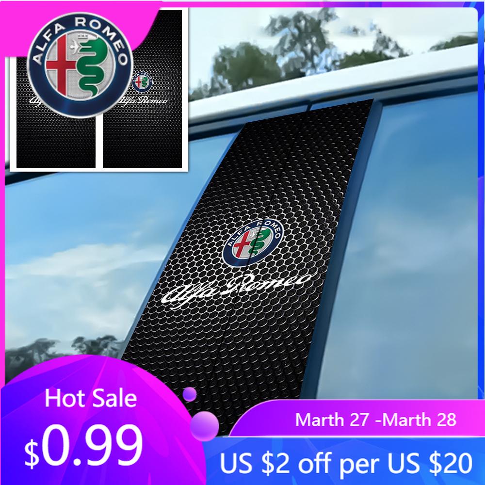For Alfa Romeo Car B-pillar Sticker Vinyl Waterproof DIY Auto Door Post Decals For Alfa Romeo Stelvio Volante 147 156 159 Mito B