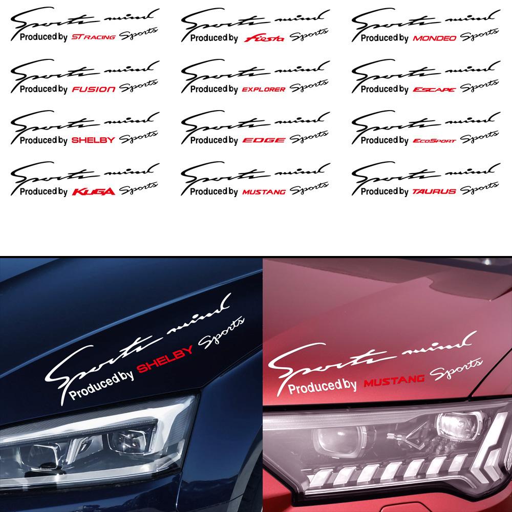 GDZJ3 Vinyl Car Logo Headlight Eyebrow Sticker Decor Accessories Auto Styling For Ford Mustang Focus Kuga Mondeo Fiesta Escape Edge