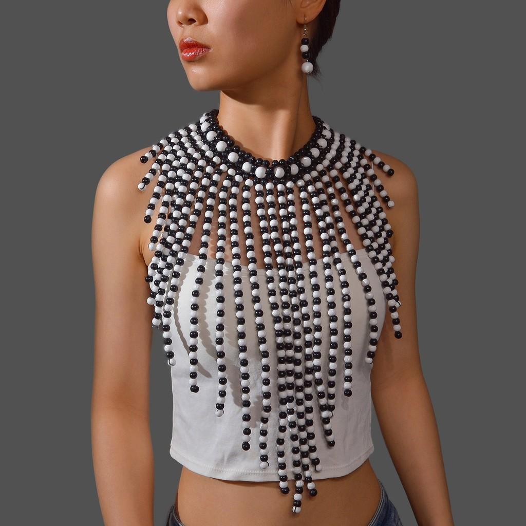 Handmade Pearl Necklace And Earring Ensemble For Wear Casual