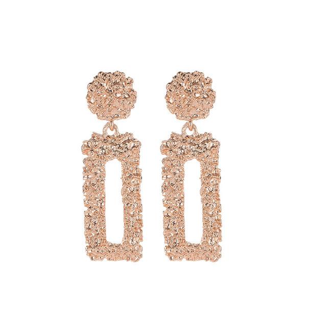 Винтажные большие серьги Modyle для женщин, массивные серьги с геометрическим узором золотого цвета, металлические серьги-капли, трендовые модные украшения