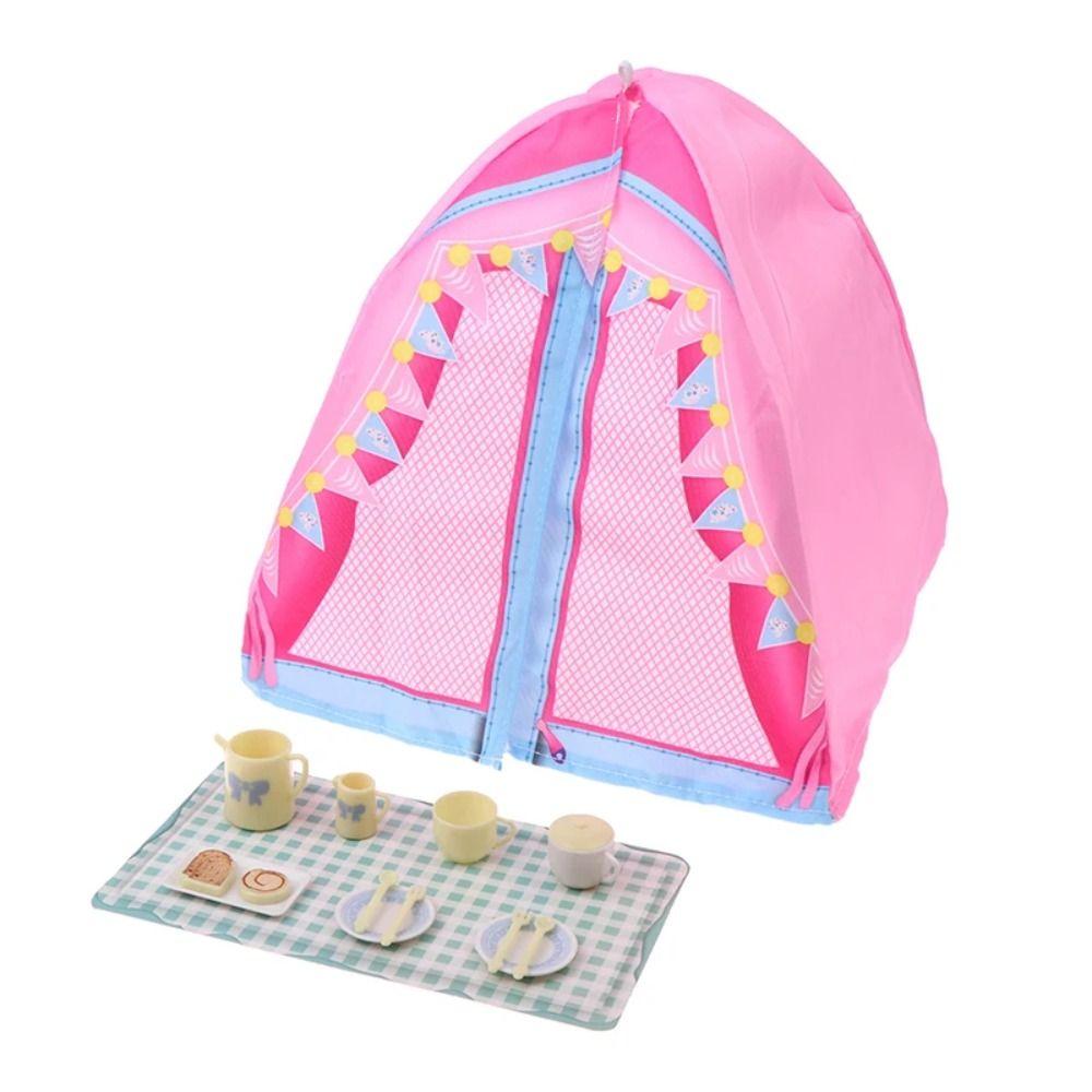 Simulated Doll Camping Kit Micro Scene Doll Mini Tent Doll Accessories Dollhouse Tent 1/12 Scale