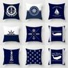 Compass Anchor Pillowcase Blue Home Decor Mediterranean Cushion Cover Car Sofa Office Decor Accessories Pillowcase