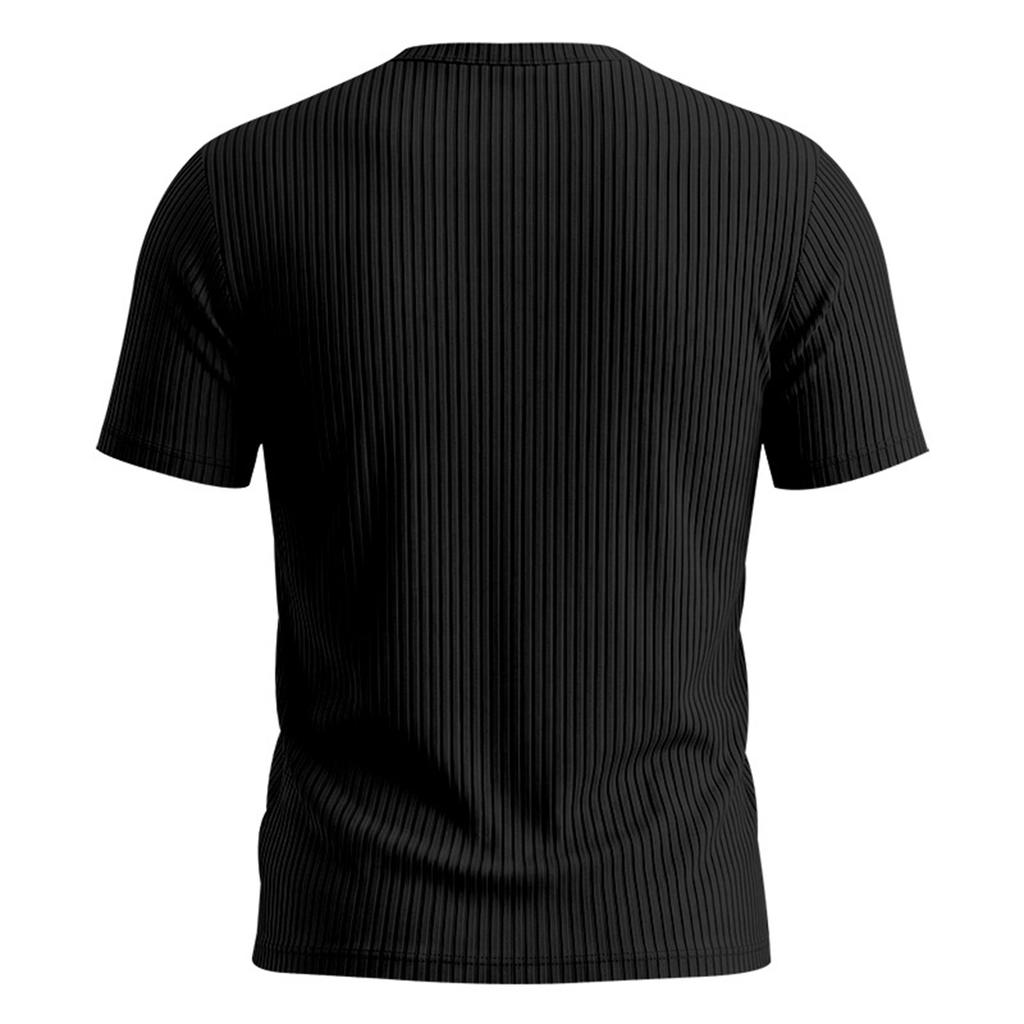 Мужская повседневная легкая рубашка-henley в рубчик, с коротким рукавом, с пуговицами на воротнике, облегающего кроя, из мягкой дышащей ткани, летний топ