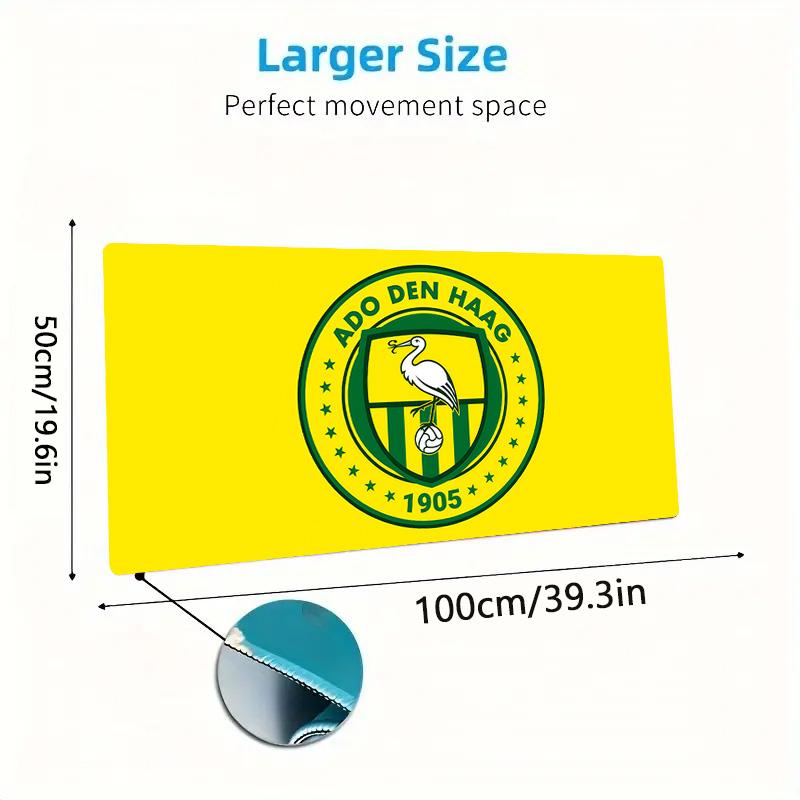 ADO Den Haag Print Cushion Non-slip Laptop Tablet Big Mousepad XXL Mat Mini PC Playmat With Lock edge