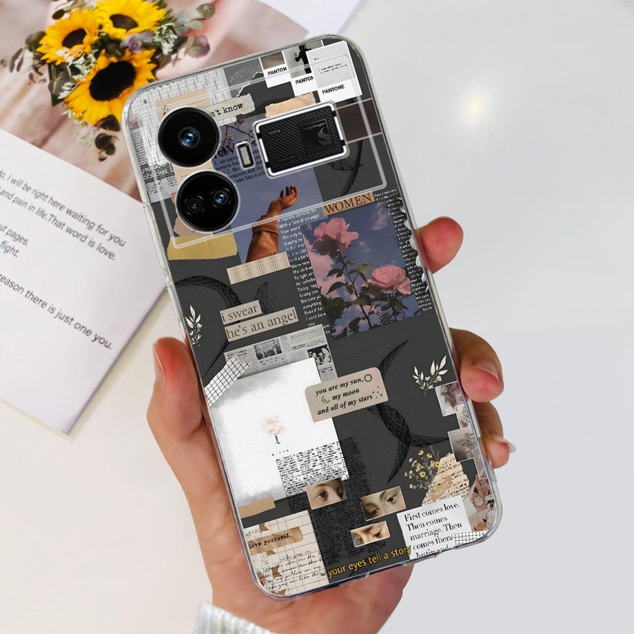 Для Realme GT5 240 Вт / GT3 / GT Neo 3 / GT Neo 5 Чехол Милый Мультяшный Роскошный Мягкий Силикон Прозрачный Чехол для Телефона Задняя Крышка Capas