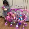 Baby Girl Doll Stroller with Light and Sound - Pretend Play Birthday Gift