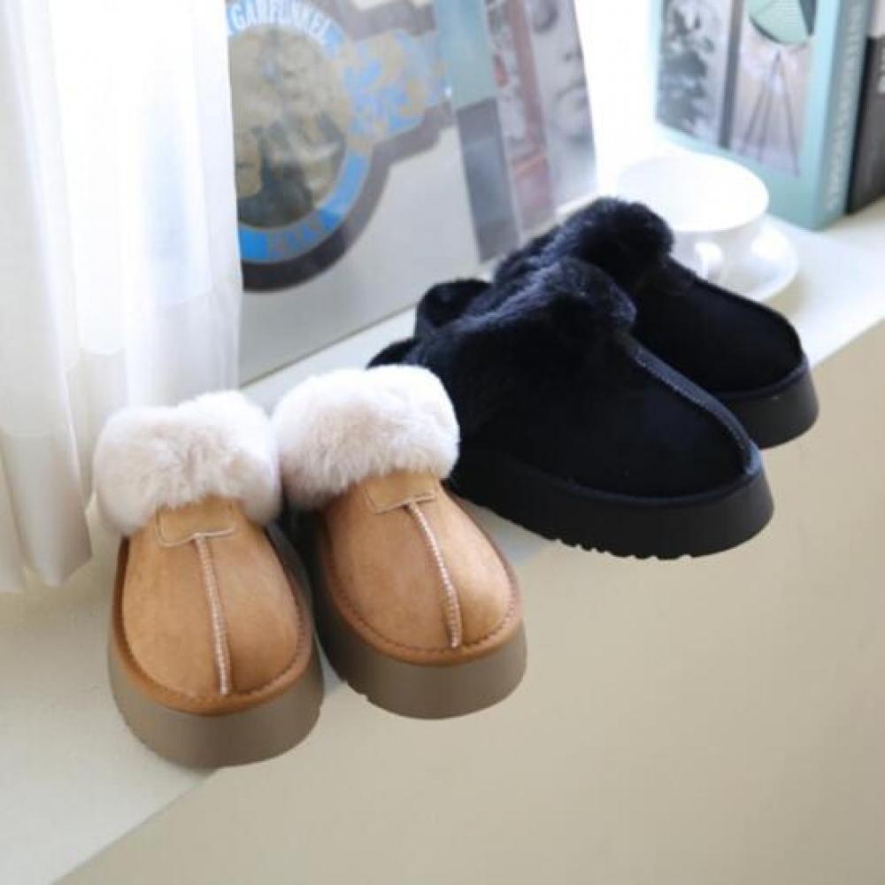 New Arrivals Open Run Women High Heel Indoor Slippers Black Pub Loafer