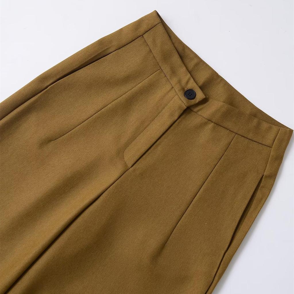 Spring 2025 Women's High-Waisted Straight-Leg Suit Pants - Casual, Simple, and Elegant.