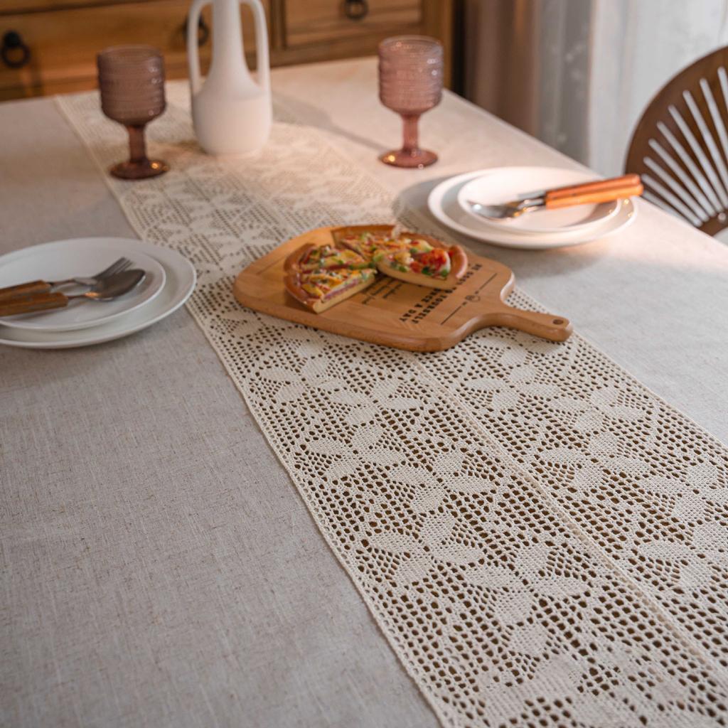 Скатерть из хлопка и льна с кисточками, легкая, роскошная, кружевная, крючком, скатерть для вечеринки, свадьбы, фоновая ткань с кисточками, рождественские украшения