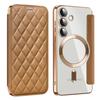 Чехол-книжка из кожи с магнитным покрытием для Samsung S24U/S23Fe/S22 +/A05S с гальваническим покрытием