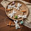 Гирлянда с Пасхальным Кроликом, Деревянные Бусины-Морковки, Пасхальная Гирлянда для Украшения Камина, Принадлежности для Весенней Вечеринки по Поиску Яиц
