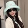 RICYGVM Fashion Women Fisherman Hat Foldable Bag Outdoor Big Brim Sun Protection Visors Candy Color Basin Cap Summer Bucket Caps