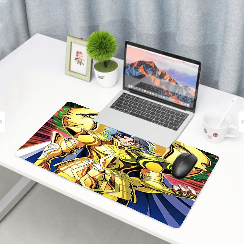 Saint Seiya Print Mouse Pad, Anti‑Slip Desktop keyboard Mat, for PC Laptop Gaming Working Daily Use, Cool Festival Surprise Gift
