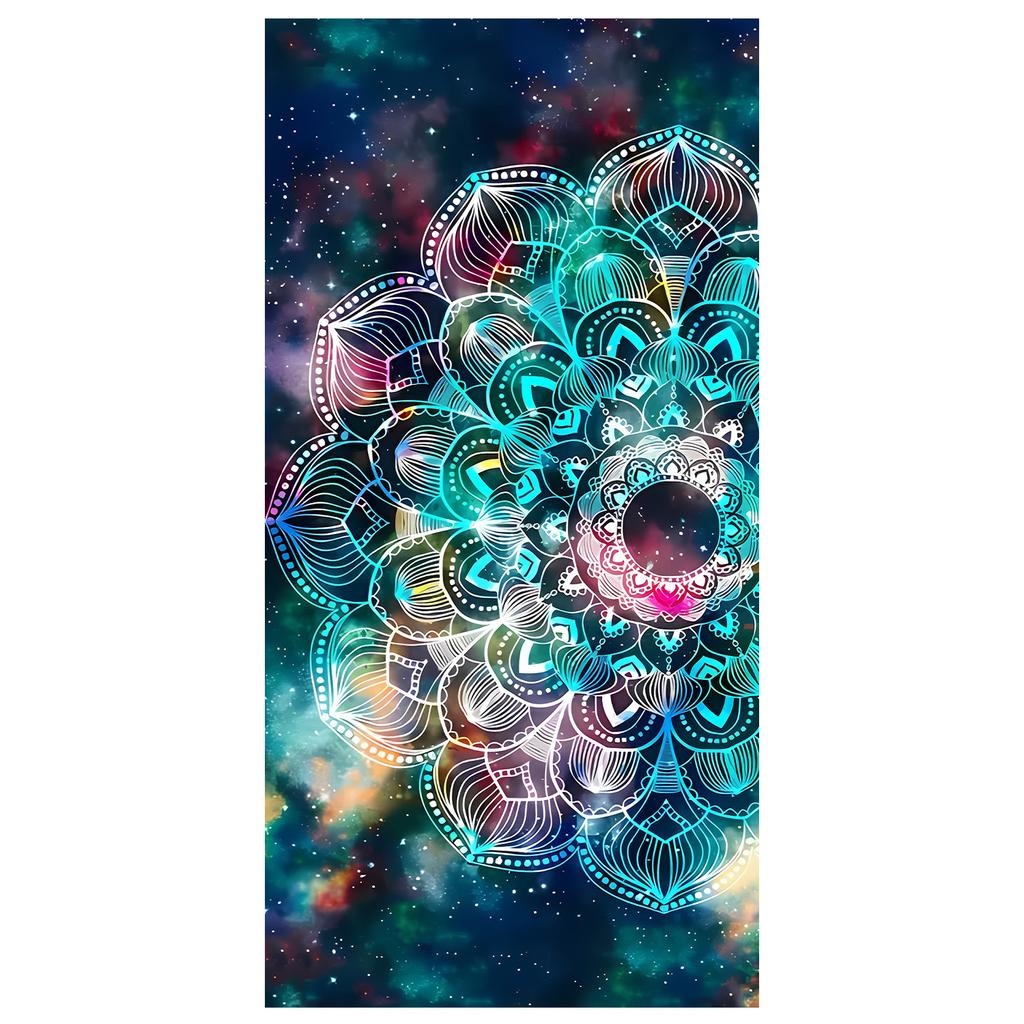 Пляжное полотенце Mandala с цифровой печатью, впитывающее воду, быстросохнущее, для плавания, микрофибра, антистатическое, квадратное
