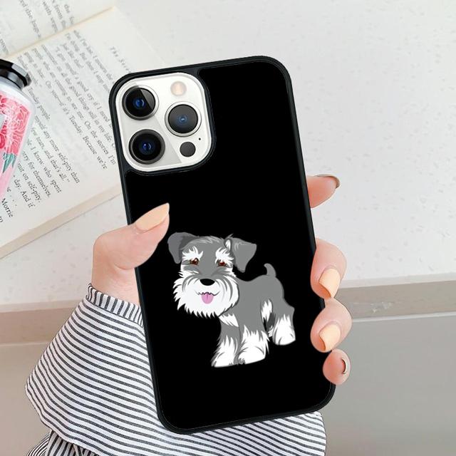 Cute Pet Dog Miniature Schnauzer Phone Case For iPhone 5 6 7 8 Plus X XR XS SE2020 Apple 11 12 13 Mini Pro Max Galaxy S20 S21