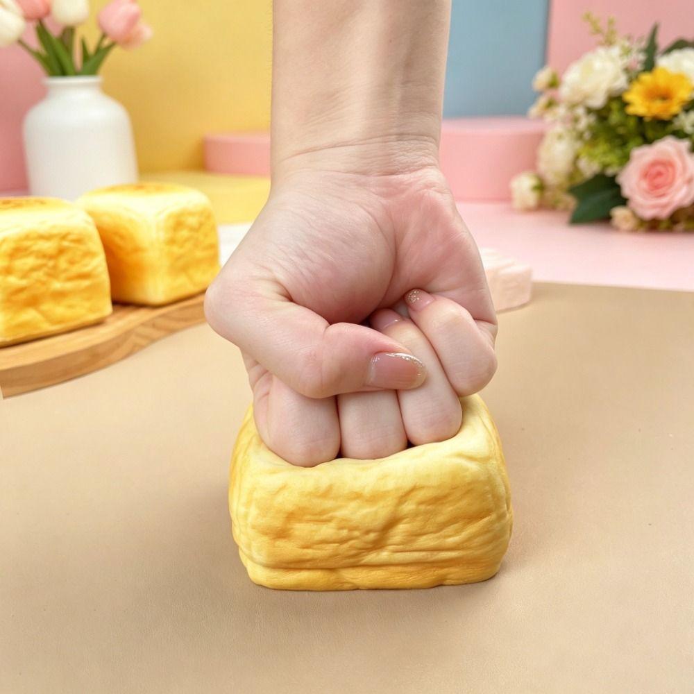 Finger Suction Simulated Bread Toast Squeeze Slow Rising Sensory Fidget Toy Sensory