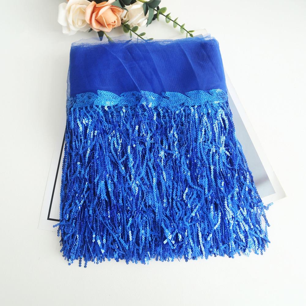 10 Yards 20cm Width Sequin Tassel Fringe DIY Accessories Decorative Trimmings  Dress Trimming