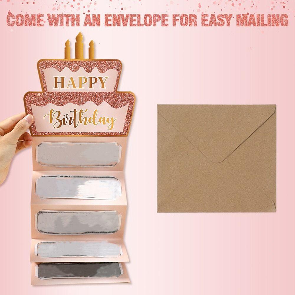 6/7 Слотов Карточка с Деньгами для Торта на День Рождения Наилучшие Пожелания Бумажные Конверты для Денег Традиционный Пустой Складной Держатель для Денег Вечеринка для Взрослых