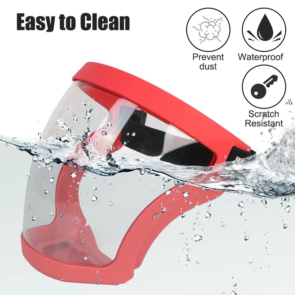 Полнолицевая маска, прозрачная защитная крышка для головы, глаз, очки, козырьки для экрана, пыленепроницаемая, противотуманная, кухонная утварь