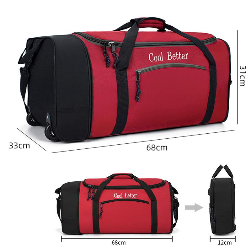 Вместительная складная дорожная сумка на колесах для мужчин и женщин, сумка-буксир, сумка для багажа, сумка для фитнеса, сумка через плечо, сумка через плечо