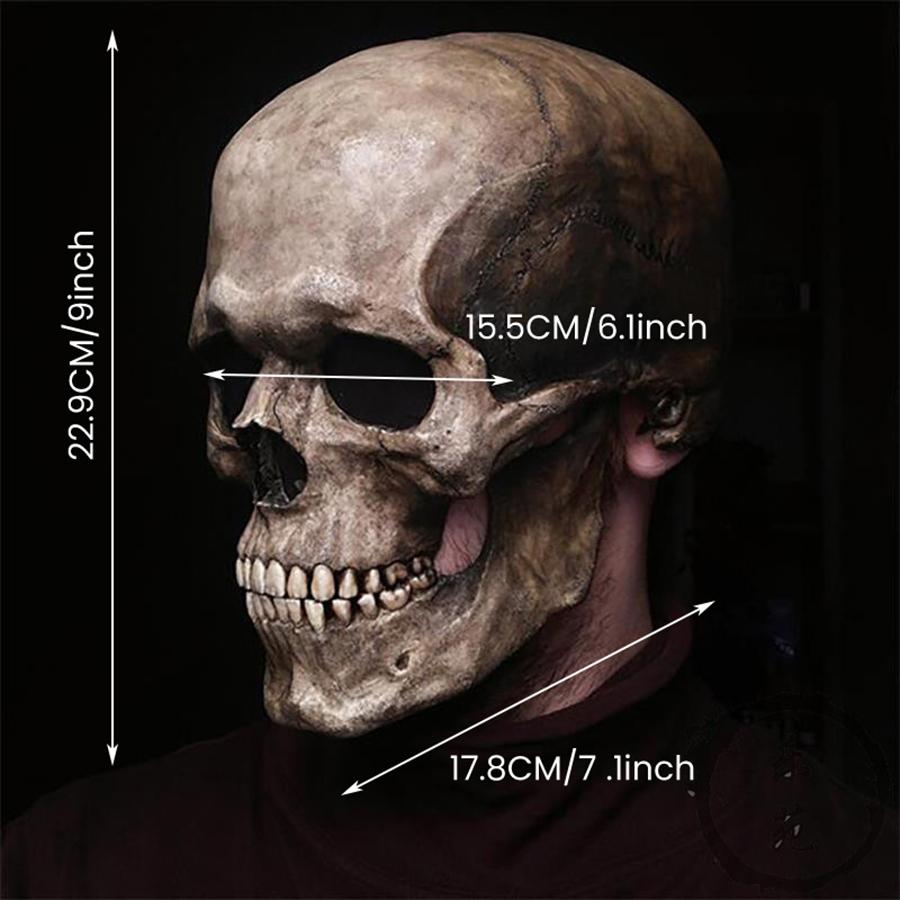 Full-length Skull Mask / Helmet with Movable Jaw for Halloween Cosplay and Themed Photos