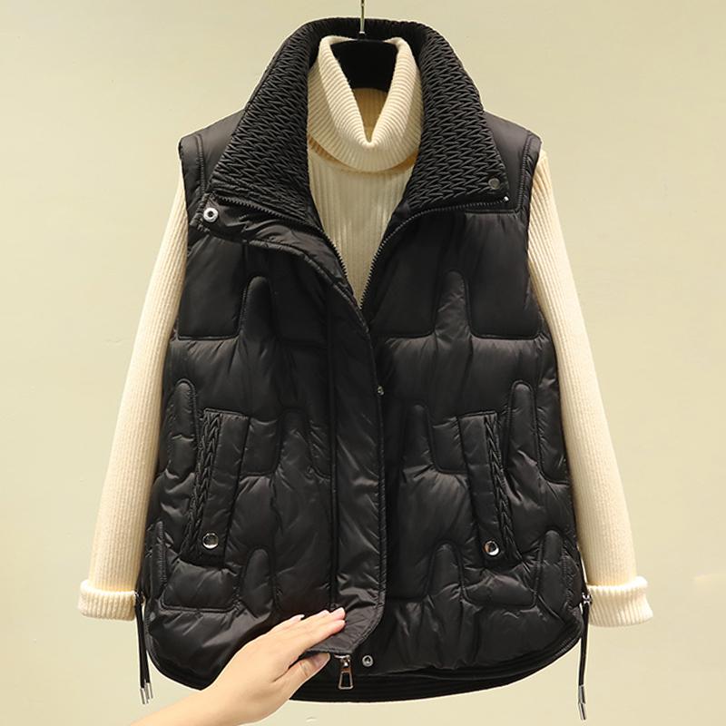 Autumn Winter Vests for Women 2023 New Fashion Thick Warm Zipper Sleeveless Parkas Korean Style Women's Winter Coat