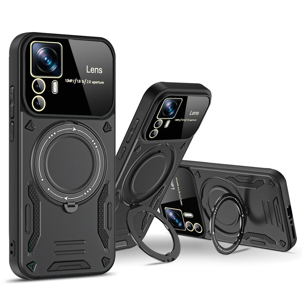 For Xiaomi 12T Pro Case Magsafe Magnetic Wireless Charge Armor Cases For Xiaomi Mi12T Mi 12T Pro Ring Stand Phone Cover