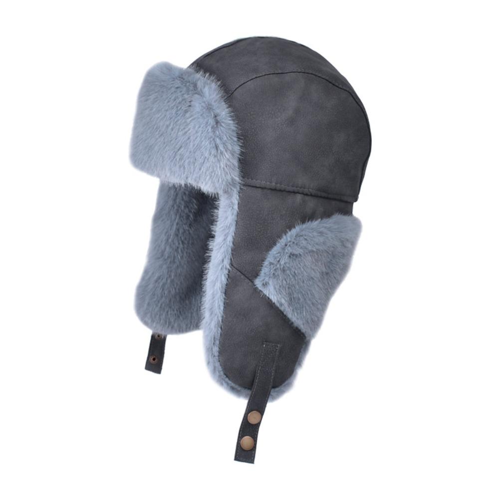 Thickened Ear Protection Hat Windproof Ski Pullover Cap Casual Faux Fur Pilot Cap  Winter