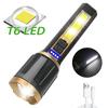 Powerful T6 LED Flashlights 5 Mode Zoom Light Aluminum Alloys Built-in 18650 Battery Waterproof  Material Lamp for Camping Torch