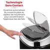 Poubelle Automatique en Acier Inoxydable avec Fermeture Automatique en Douceur - Tower T80900 - 58 L - Noir
