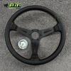 JDM Universal 14inch Leather Steering Wheel Modified Car Sports Steering Wheel Pink Stitching
