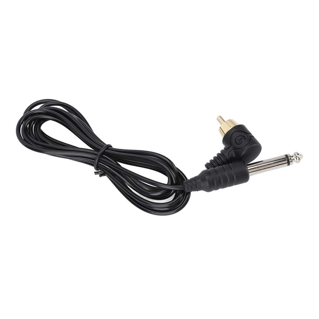 RCA клип-шнур для татуировки с изогнутой головкой, медный провод с хорошей передачей, кабель для тату-машинки, черный
