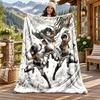 Attack on Titan Custom Name Flannel Blanket Personalized Soft Warm Plush Throw Blanket Customized Gift for Family Friends