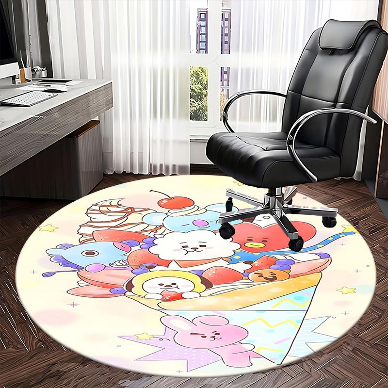 Kpop Chair mat Round Rug-Office carpet, Non-slip, Suitable for Living Rooms, Bedrooms decor.1205270a