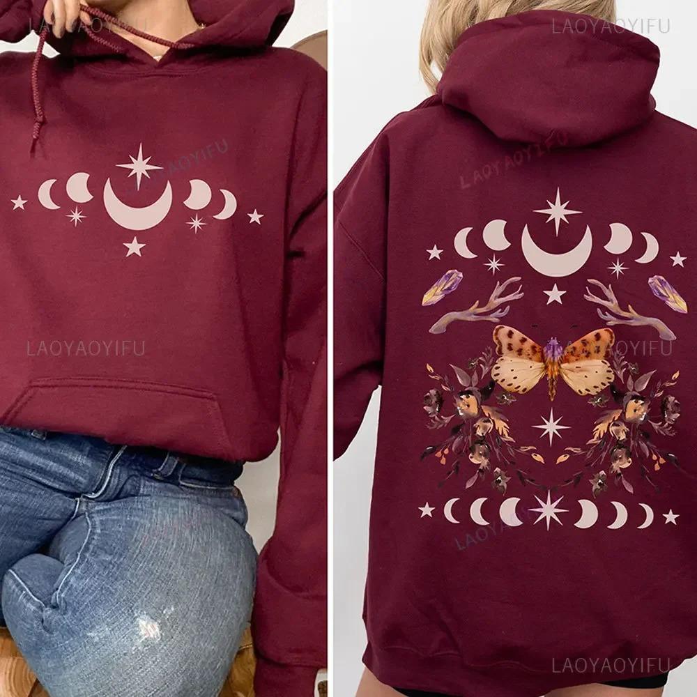 Худи Мотылек Лунный Мотылек Толстовка Одежда Темная Академия Топ Коттеджкор Ведьмовской Свитер Футболка с Насекомым Жук Гоблинкор Фазы Луны