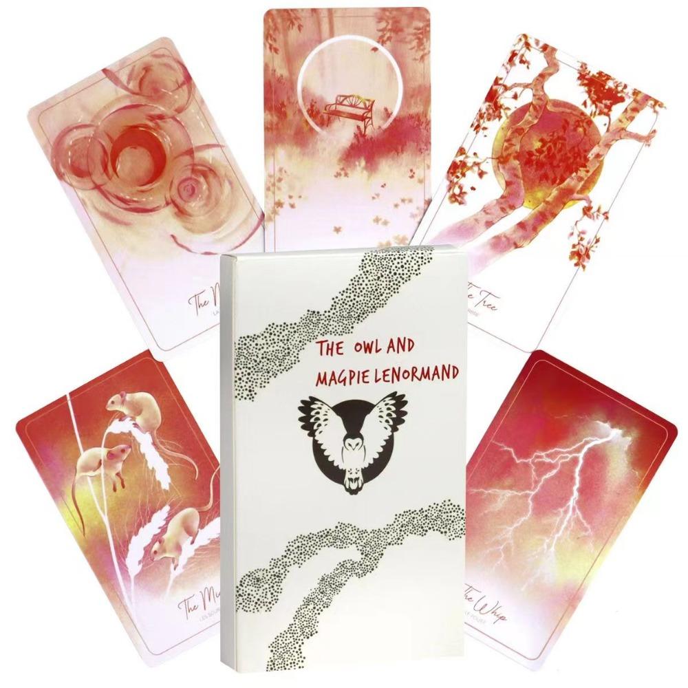 Сова и сорока Ленорман 10,3*6 см Колода Ленорман из 36 карт, традиционно иллюстрированная тушью (Версия совы)