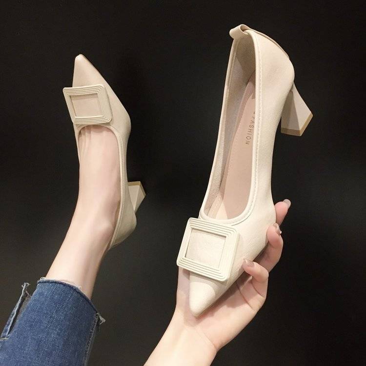 Модная женская летняя обувь, офисная обувь для женщин 2024, мокасины, черные туфли на квадратном каблуке, белые туфли на высоком каблуке 39, обувь Beau Today