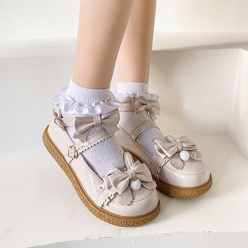Rimocy Sweet Lovely Bow Mary Janes Женские туфли на плоской подошве с ремешком на щиколотке и бантом в стиле Лолита Туфли для женщин Модная молодежная студенческая обувь