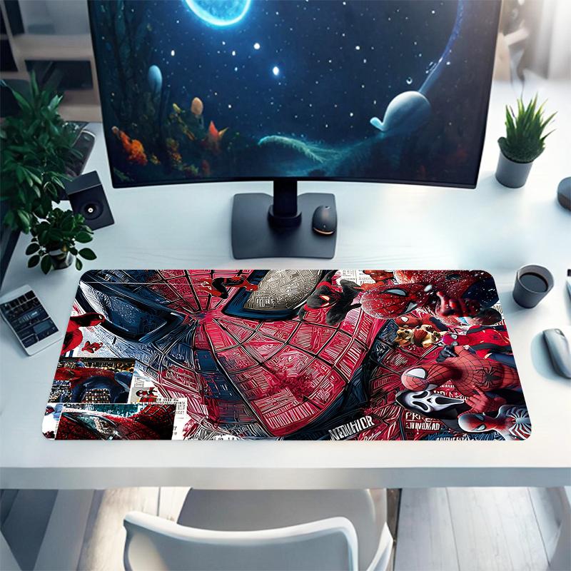 1Pc Spiderman Comic Collage Gaming Mouse Pad Keyboard Desk Mat Non-slip Rubber Lock Edge Waterproof Computer Mousepad for Office Home Decor S1490