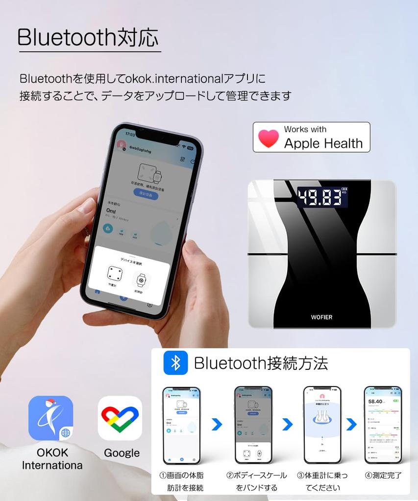 Новый вес смартфона Bluetooth Body Fat Body Composition High Совместимость с мерами здоровья Просто многофункциональные меры Body Fat Muscle Water