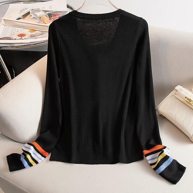 Женский вязаный кардиган SIBASHE с V-образным вырезом, длинными рукавами и приталенным силуэтом