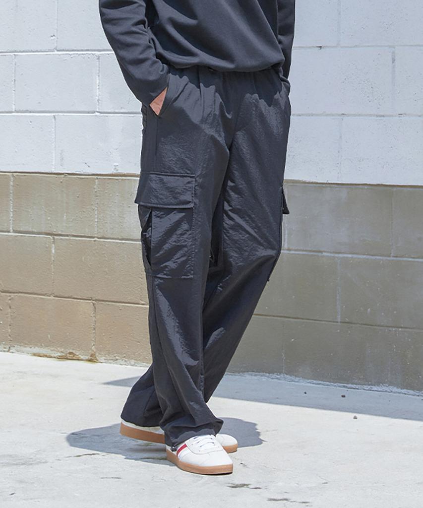 ADHOC Men'S Cargo Wide Pants (Black) (Hz8Lp03-39)