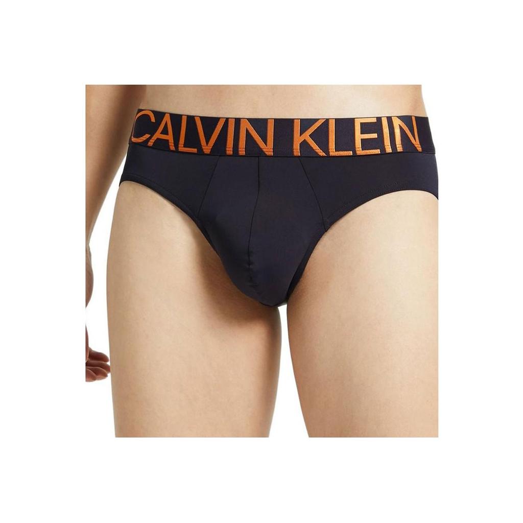 Calvin Klein Solid Logo Print Briefs Men Underwear Black NB1701O-ZUL